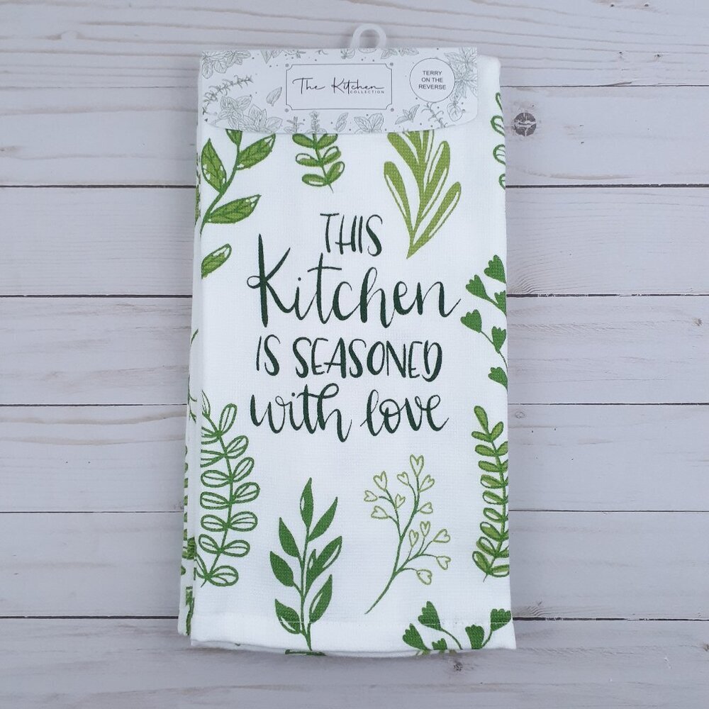 Kitchen Collection Kitchen Towel Towels Herbs Set of 2 Seasoned With Love